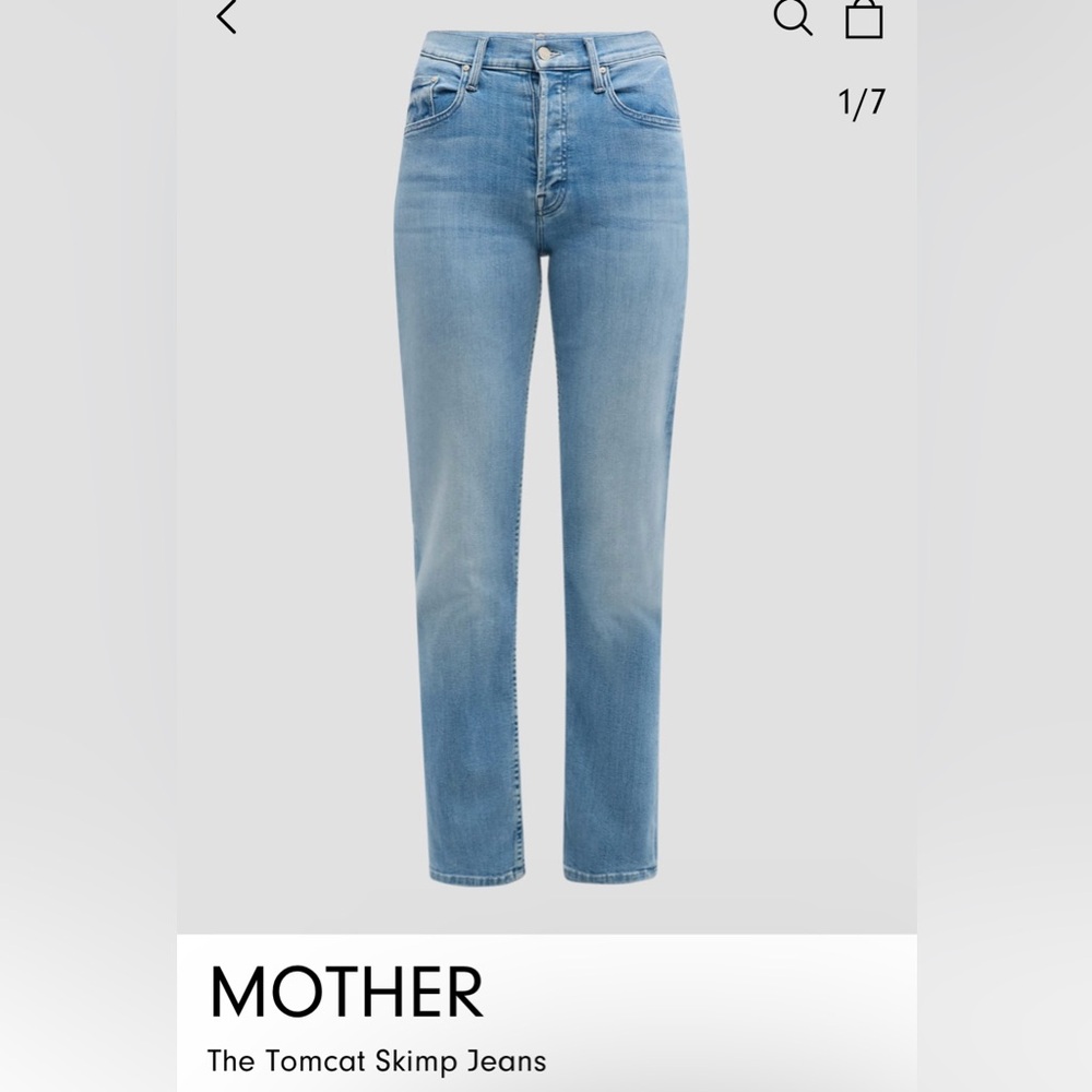 NWT MOTHER jeans. Tomcat Skimp jeans. Size 26. Faded light wash denim color